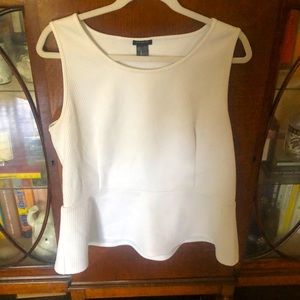 White quilted peplum top